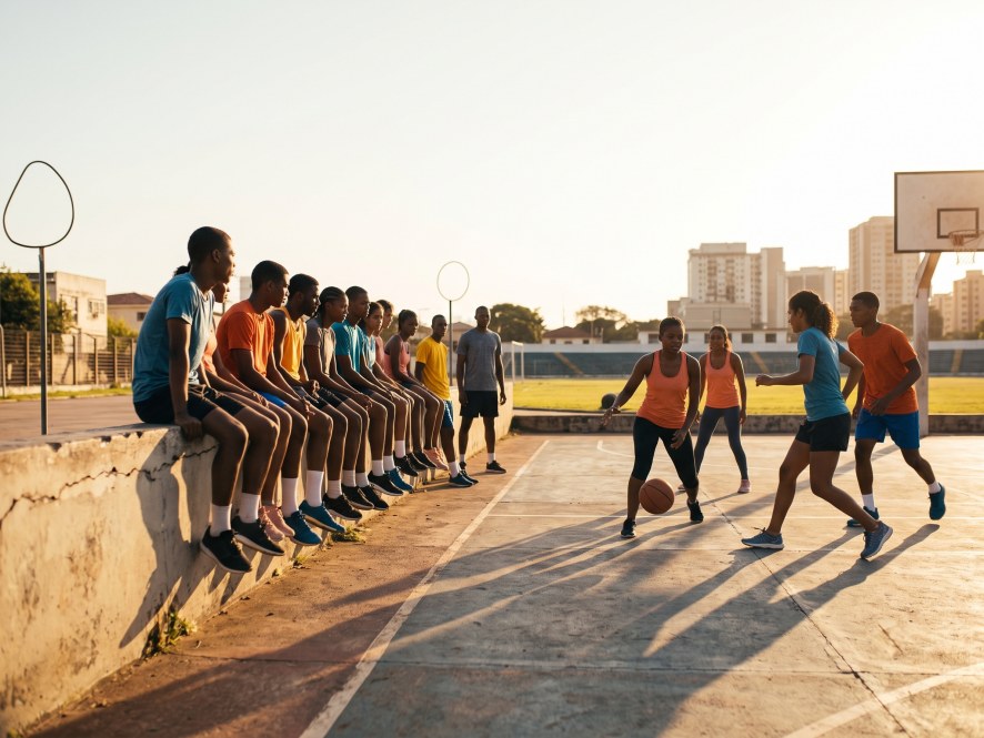 Terrain de sport de quartier en Afrique